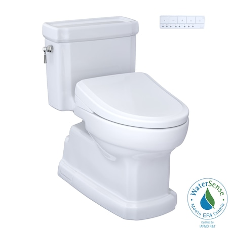 Toto Guinevere 1.28 GPF One Piece Elongated Toilet with Washlet+ C7 Heated Bidet Seat, Tornado Flush MW9744724CEFG#01